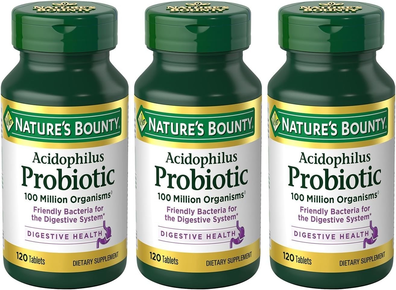 Nature's Bounty Acidophilus Probiotic , 120 Count (Pack of 3)