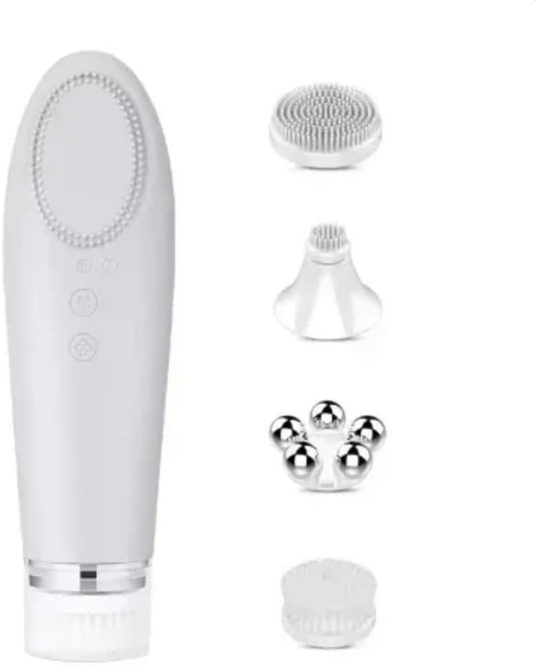 Electric 4 in1 Soft Silicone Facial Cleaning Brush Silicone Blackhead Exfoliating Skin Tightening Massage Home Spa Face Cleaner Care Cleansing face Brush Cleanser